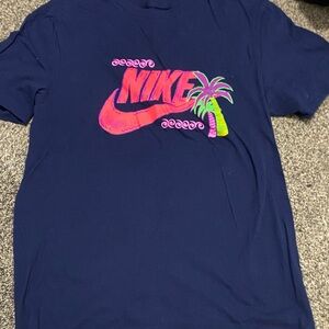 Nike Blue Tee with Neon Graphic